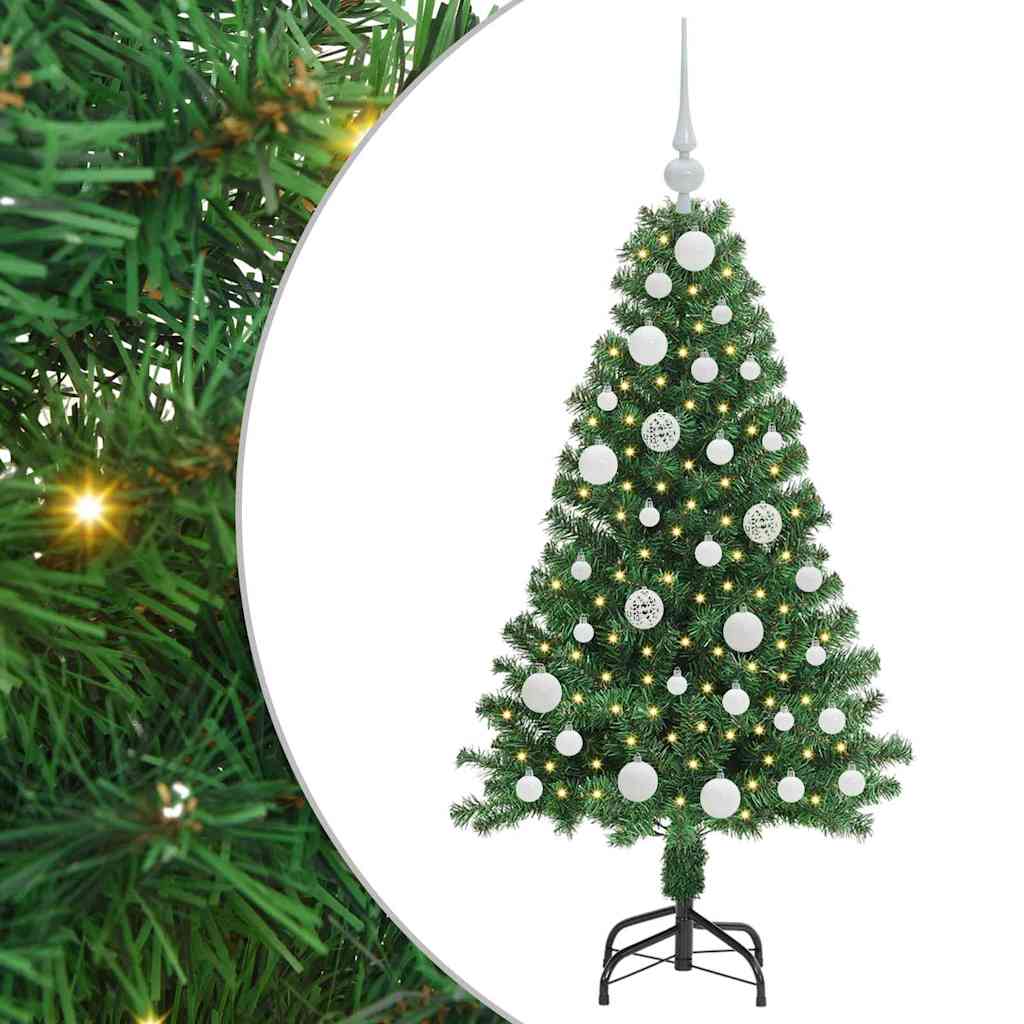 Kunstigt juletræ med stativ Grøn 120 cm PVC og Stål og Plastik