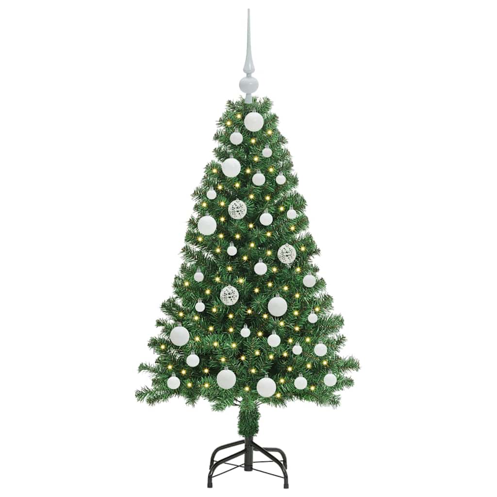Kunstigt juletræ med stativ Grøn 120 cm PVC og Stål og Plastik
