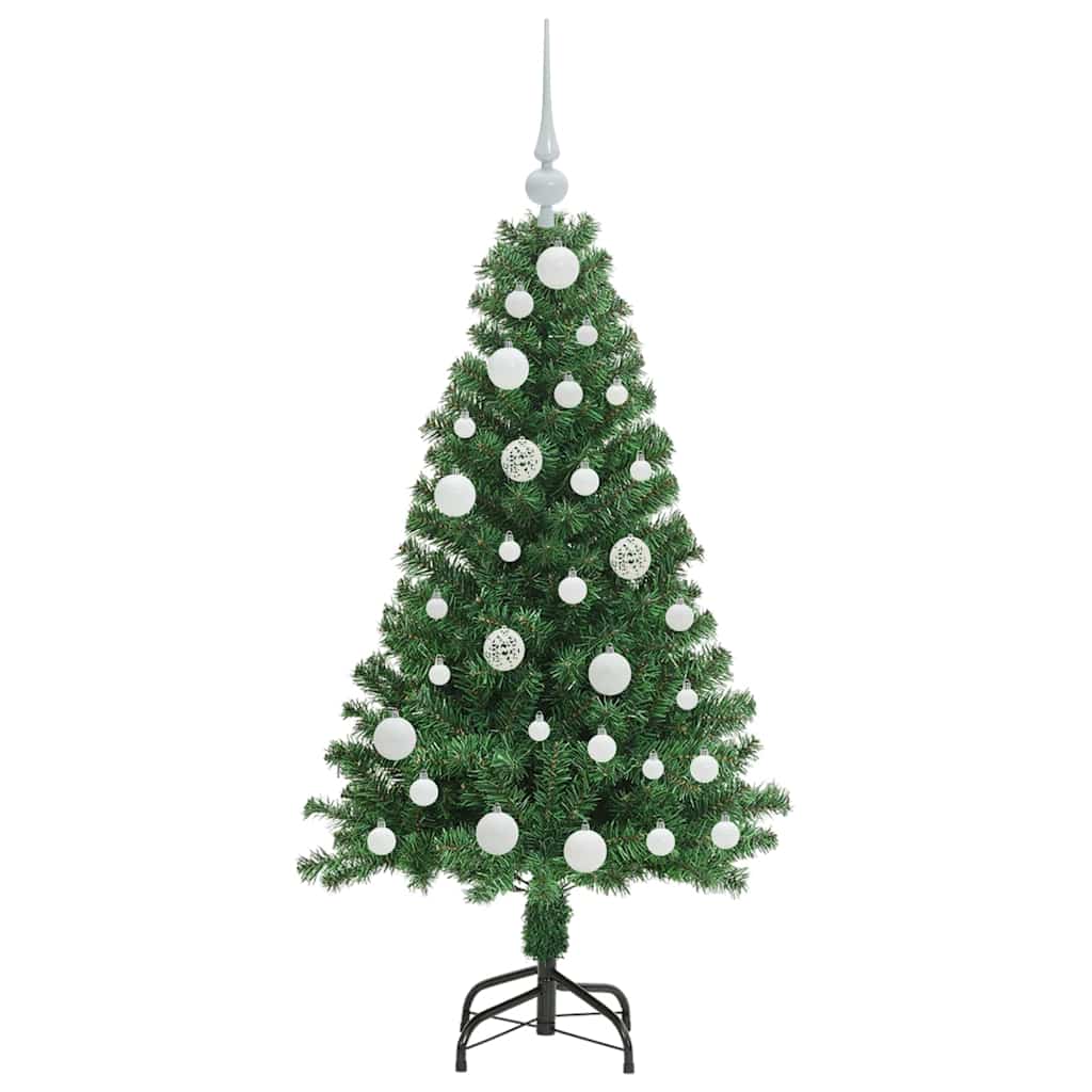 Kunstigt juletræ med stativ Grøn 120 cm PVC og Stål og Plastik
