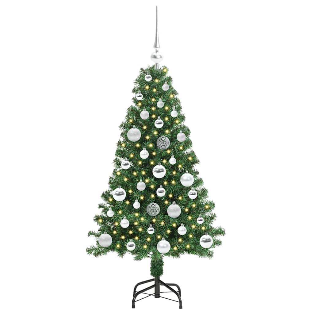 Kunstigt juletræ med stativ Grøn 120 cm PVC og Stål og Plastik