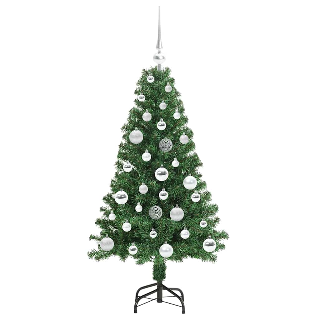 Kunstigt juletræ med stativ Grøn 120 cm PVC og Stål og Plastik