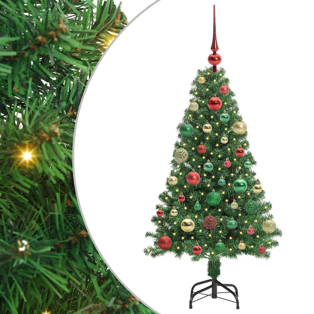Kunstigt juletræ med stativ Grøn 120 cm PVC og Stål og Plastik