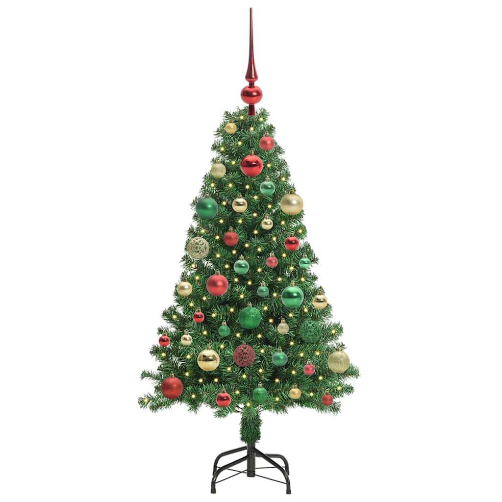 Kunstigt juletræ med stativ Grøn 120 cm PVC og Stål og Plastik