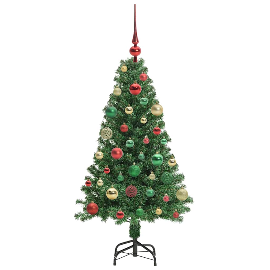 Kunstigt juletræ med stativ Grøn 120 cm PVC og Stål og Plastik