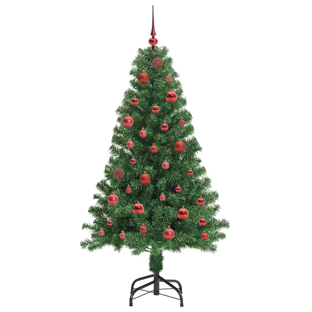 Kunstigt juletræ med stativ Grøn 150 cm PVC og Stål og Plastik