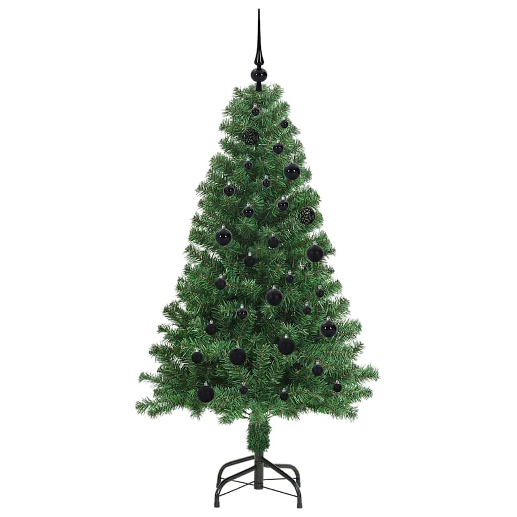 Kunstigt juletræ med stativ Grøn 150 cm PVC og Stål og Plastik