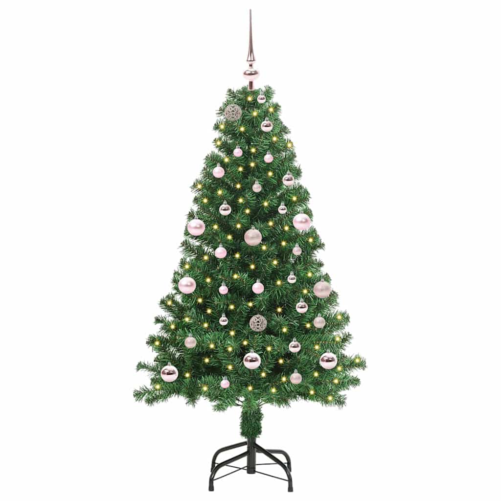 Kunstigt juletræ med stativ Grøn 150 cm PVC og Stål og Plastik