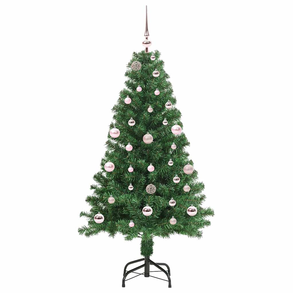 Kunstigt juletræ med stativ Grøn 150 cm PVC og Stål og Plastik