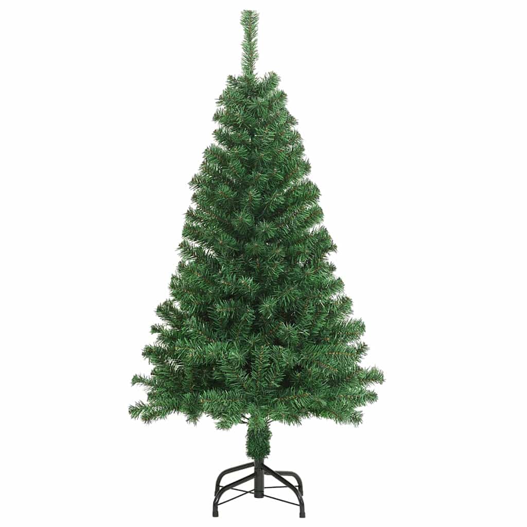 Kunstigt juletræ med stativ Grøn 150 cm PVC og Stål og Plastik