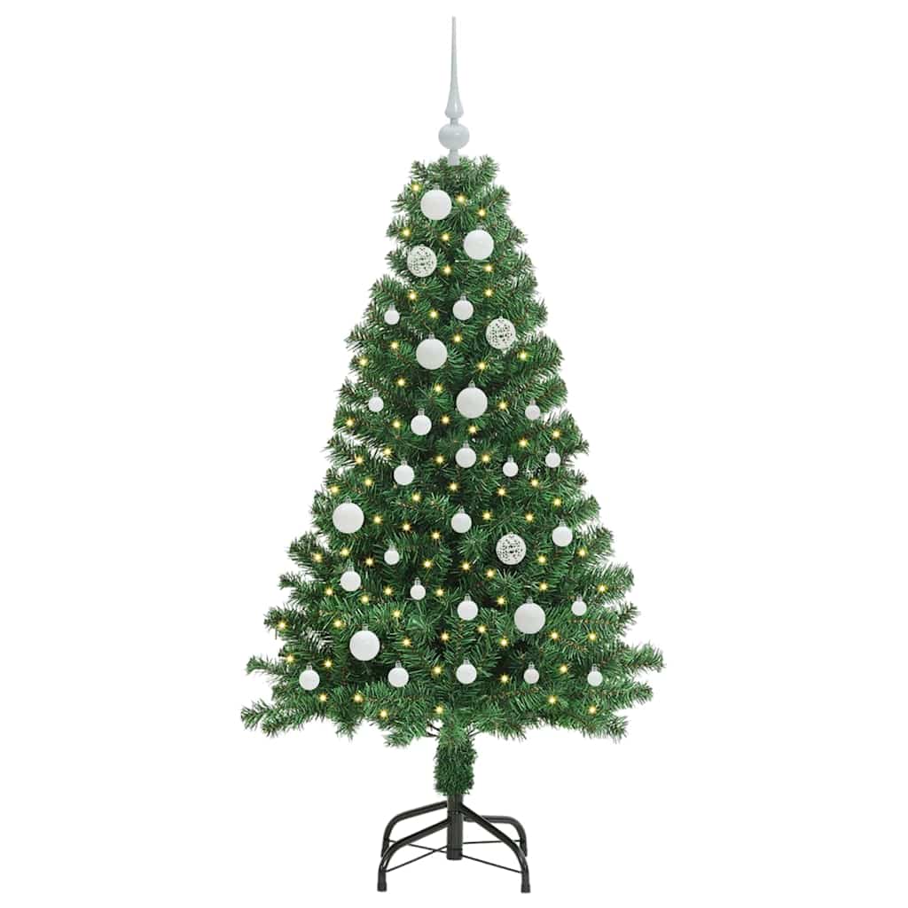 Kunstigt juletræ med stativ Grøn 150 cm PVC og Stål og Plastik