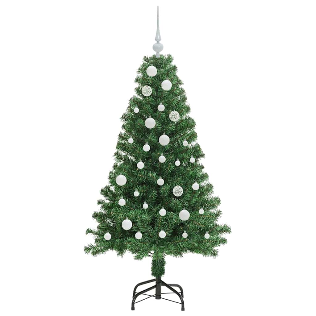 Kunstigt juletræ med stativ Grøn 150 cm PVC og Stål og Plastik