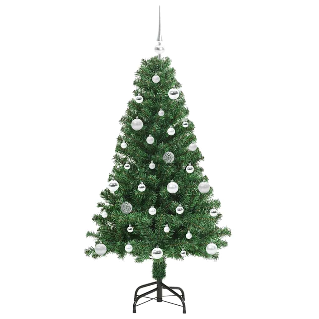 Kunstigt juletræ med stativ Grøn 150 cm PVC og Stål og Plastik