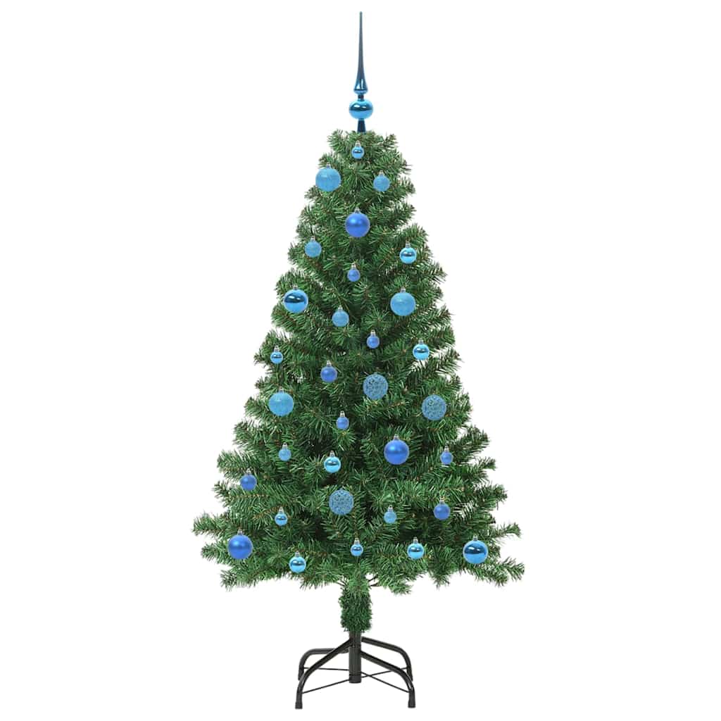 Kunstigt juletræ med stativ Grøn 150 cm PVC og Stål og Plastik