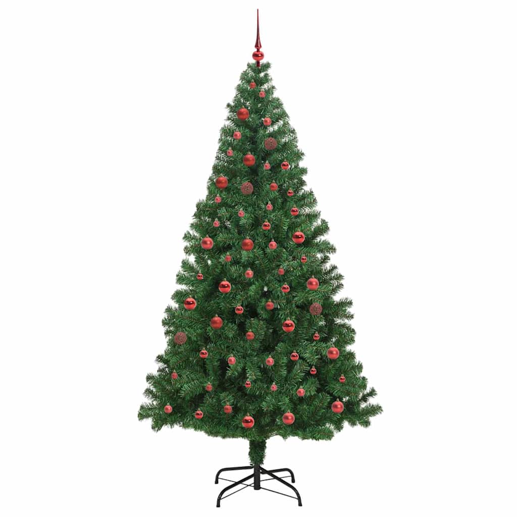 Kunstigt juletræ med stativ Grøn 210 cm PVC og Stål og Plastik