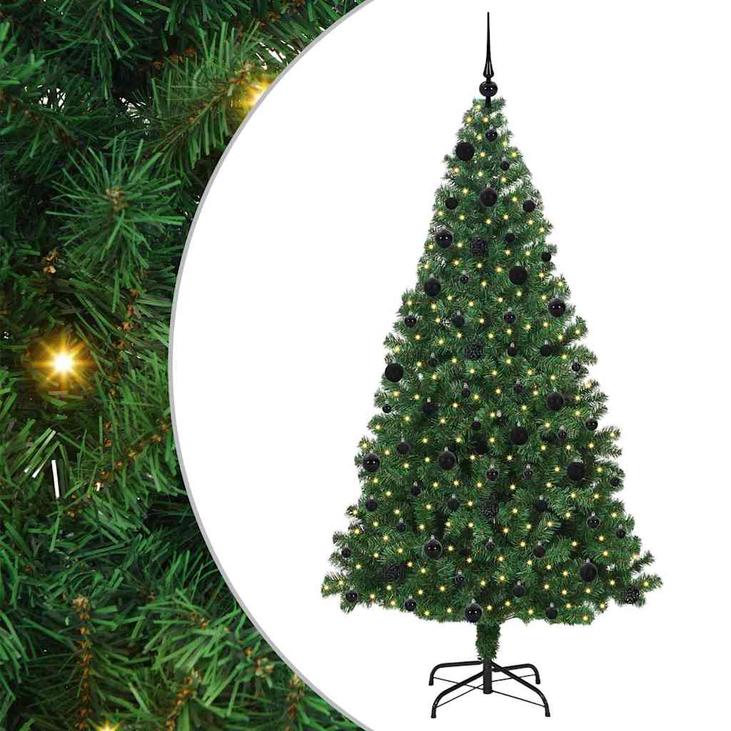 Kunstigt juletræ med stativ Grøn 210 cm PVC og Stål og Plastik
