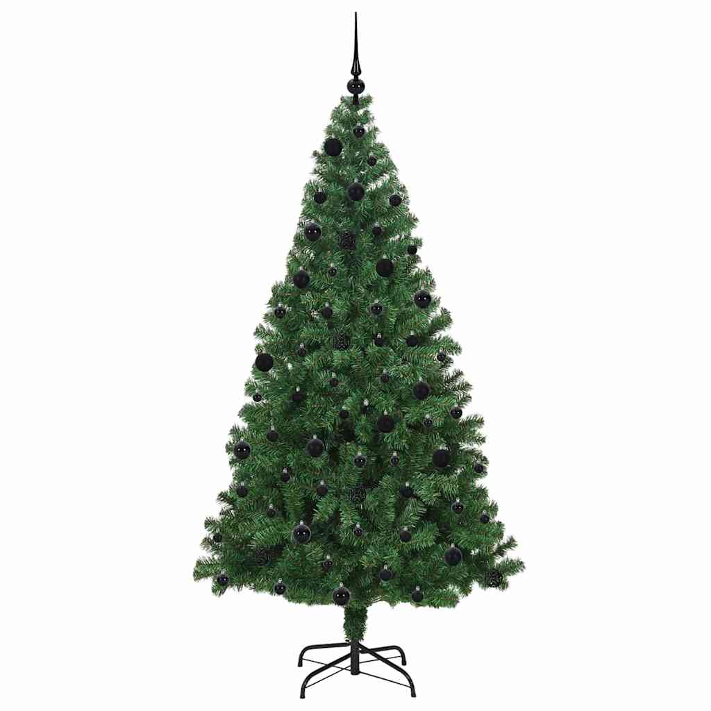 Kunstigt juletræ med stativ Grøn 210 cm PVC og Stål og Plastik