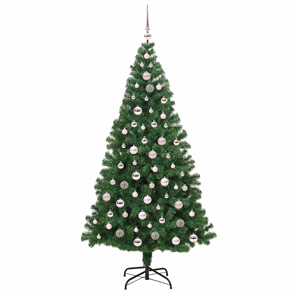 Kunstigt juletræ med stativ Grøn 210 cm PVC og Stål og Plastik