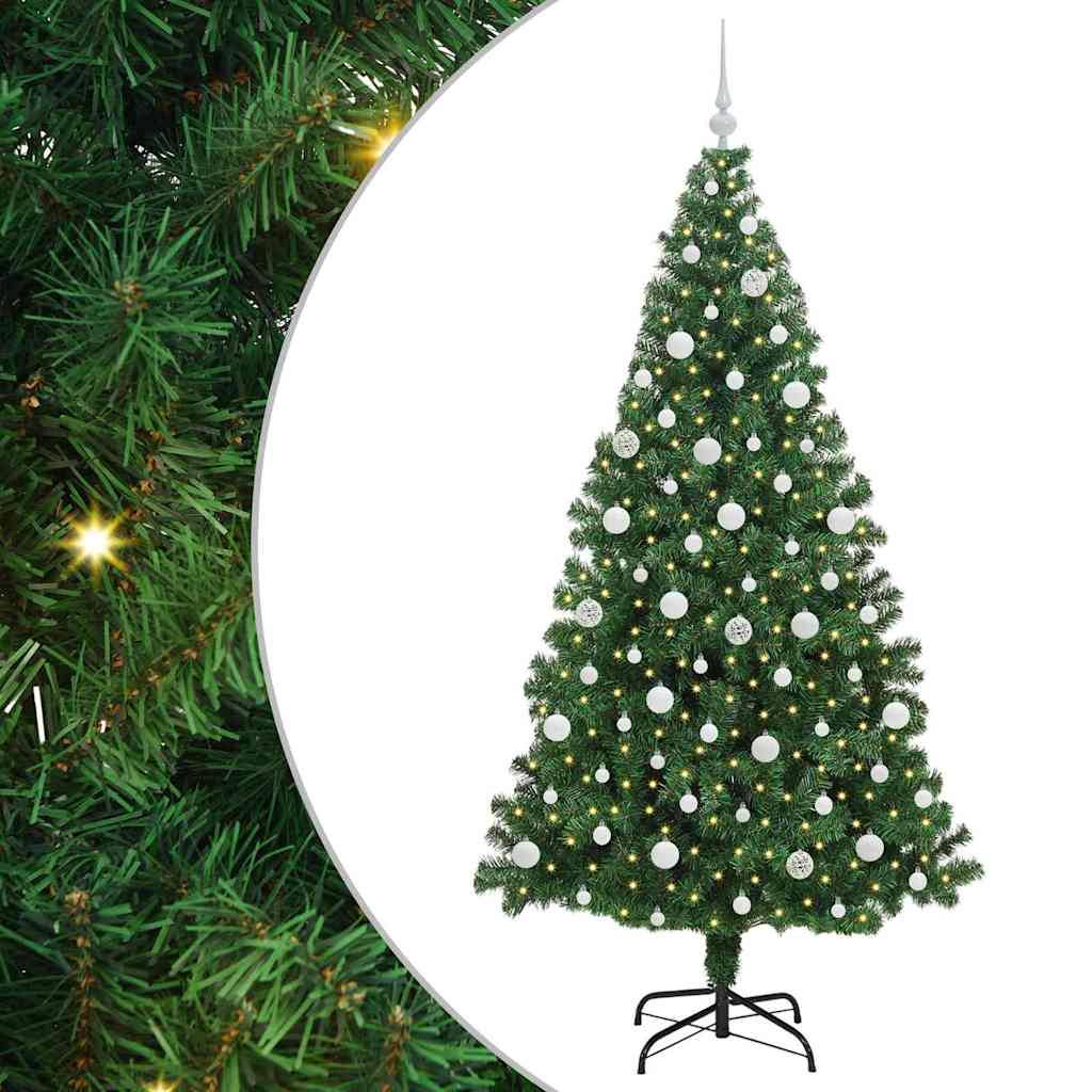 Kunstigt juletræ med stativ Grøn 210 cm PVC og Stål og Plastik