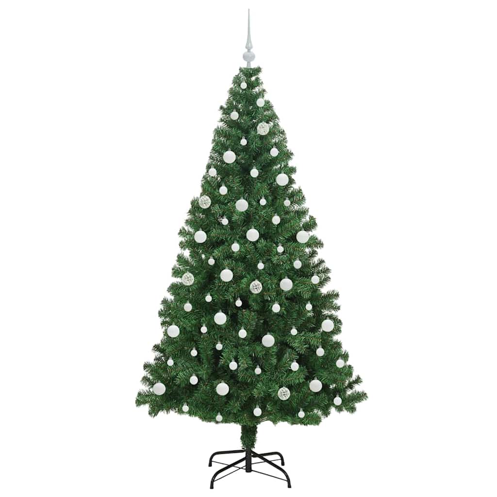 Kunstigt juletræ med stativ Grøn 210 cm PVC og Stål og Plastik