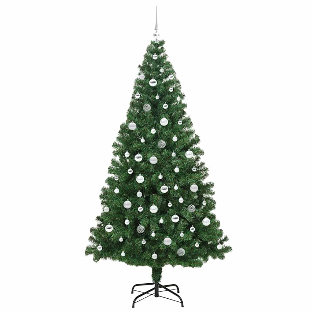 Kunstigt juletræ med stativ Grøn 210 cm PVC og Stål og Plastik