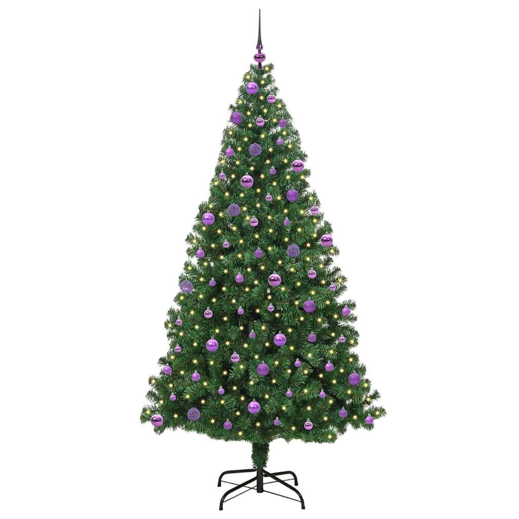 Kunstigt juletræ med stativ Grøn 210 cm PVC og Stål og Plastik