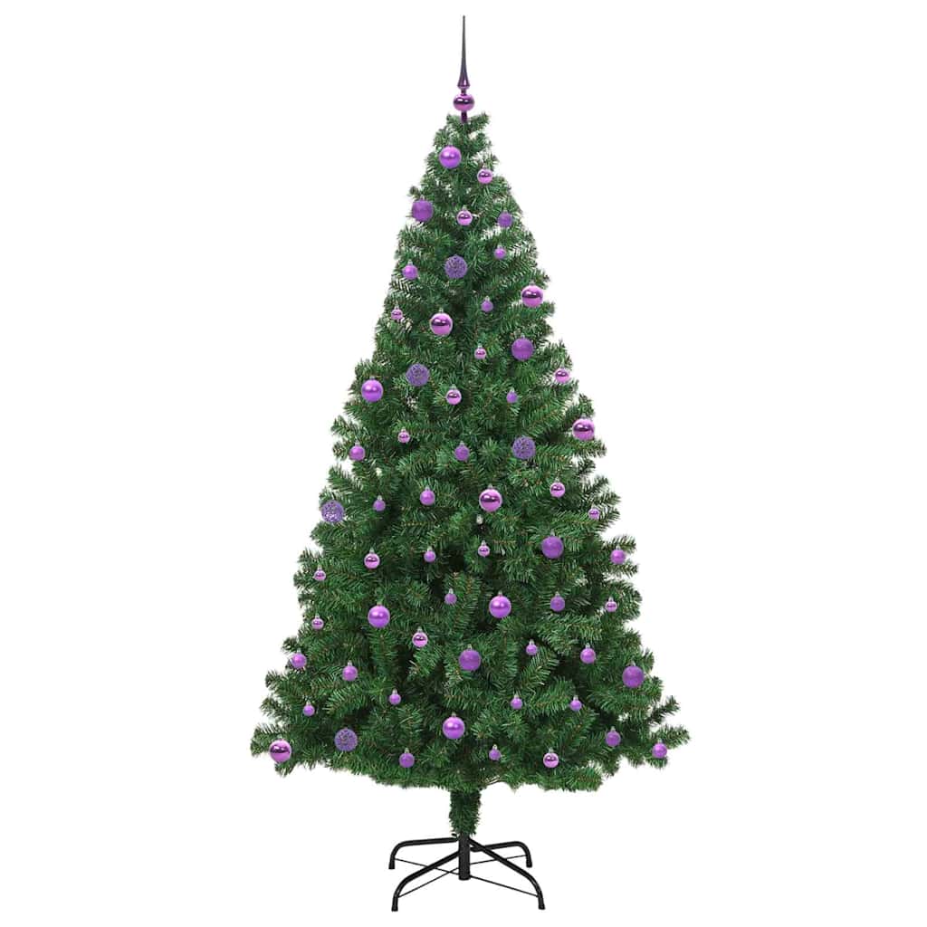 Kunstigt juletræ med stativ Grøn 210 cm PVC og Stål og Plastik