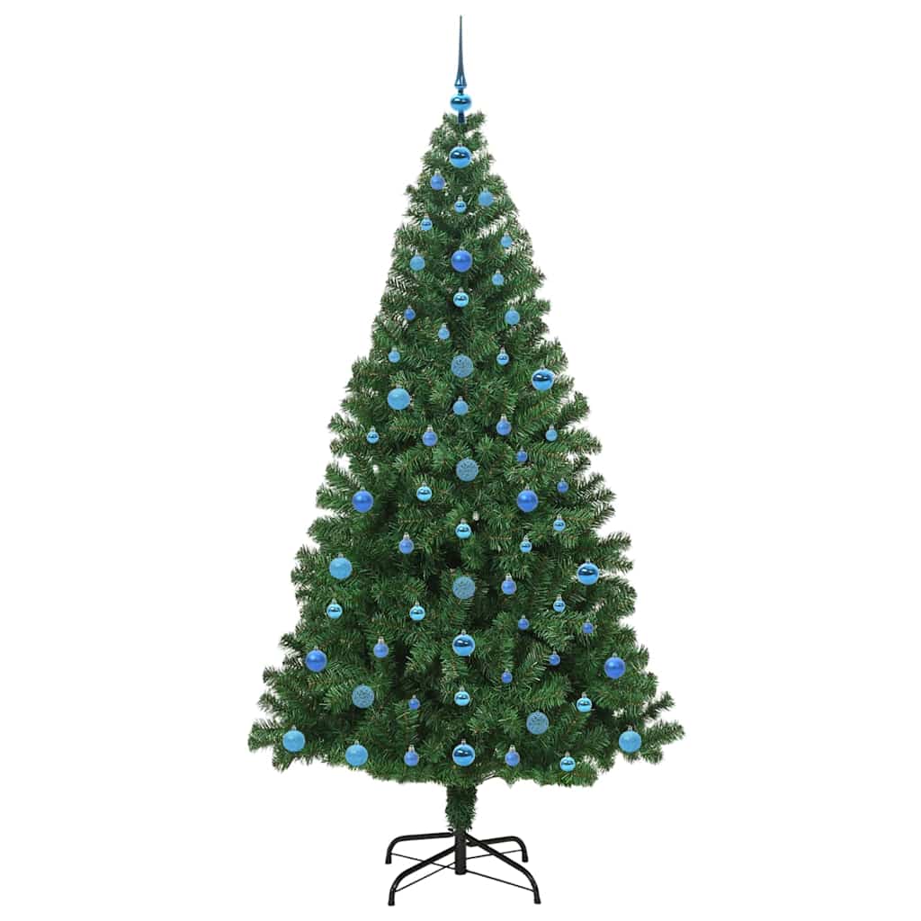 Kunstigt juletræ med stativ Grøn 210 cm PVC og Stål og Plastik