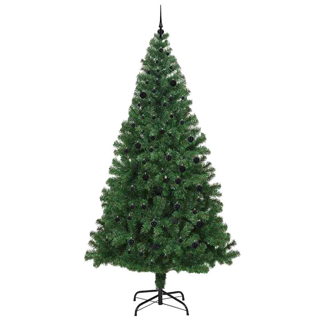 Kunstigt juletræ med stativ Grøn 240 cm PVC og Stål og Plastik