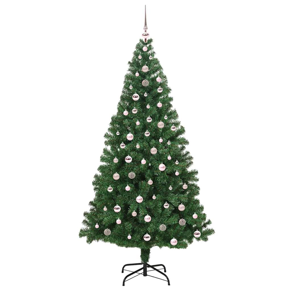 Kunstigt juletræ med stativ Grøn 240 cm PVC og Stål og Plastik