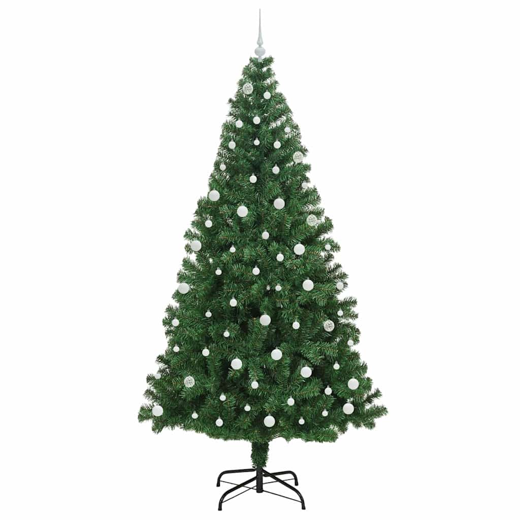 Kunstigt juletræ med stativ Grøn 240 cm PVC og Stål og Plastik