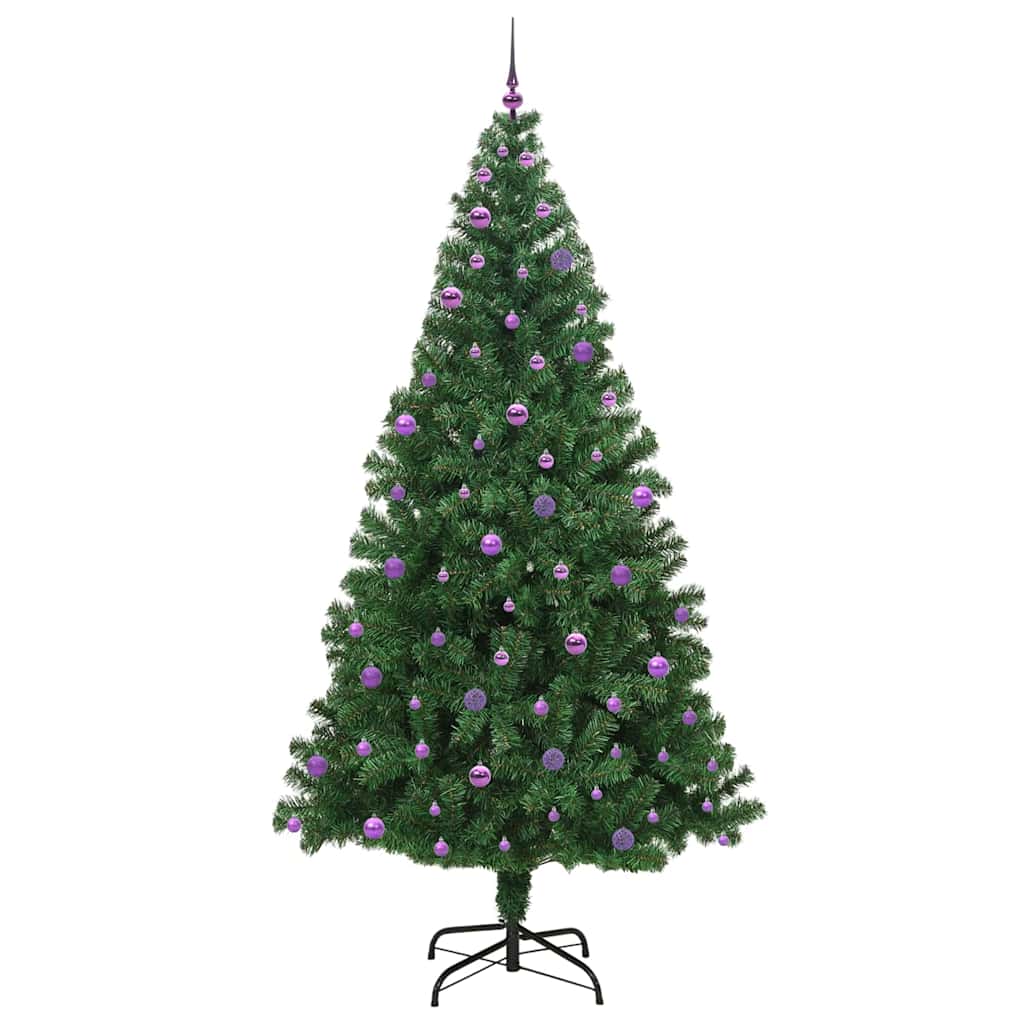 Kunstigt juletræ med stativ Grøn 240 cm PVC og Stål og Plastik