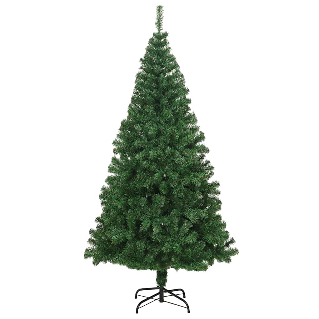 Kunstigt juletræ med stativ Grøn 240 cm PVC og Stål og Plastik