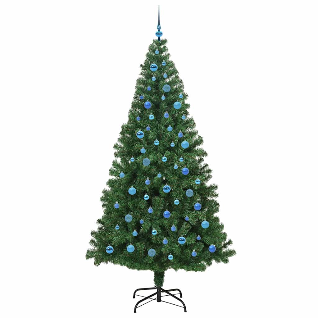 Kunstigt juletræ med stativ Grøn 240 cm PVC og Stål og Plastik
