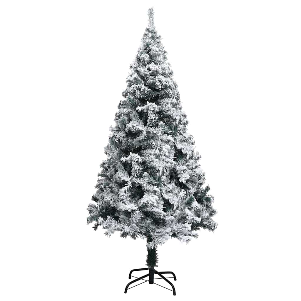 Kunstigt juletræ med stativ Hvid 150 cm PVC og Stål og Plastik