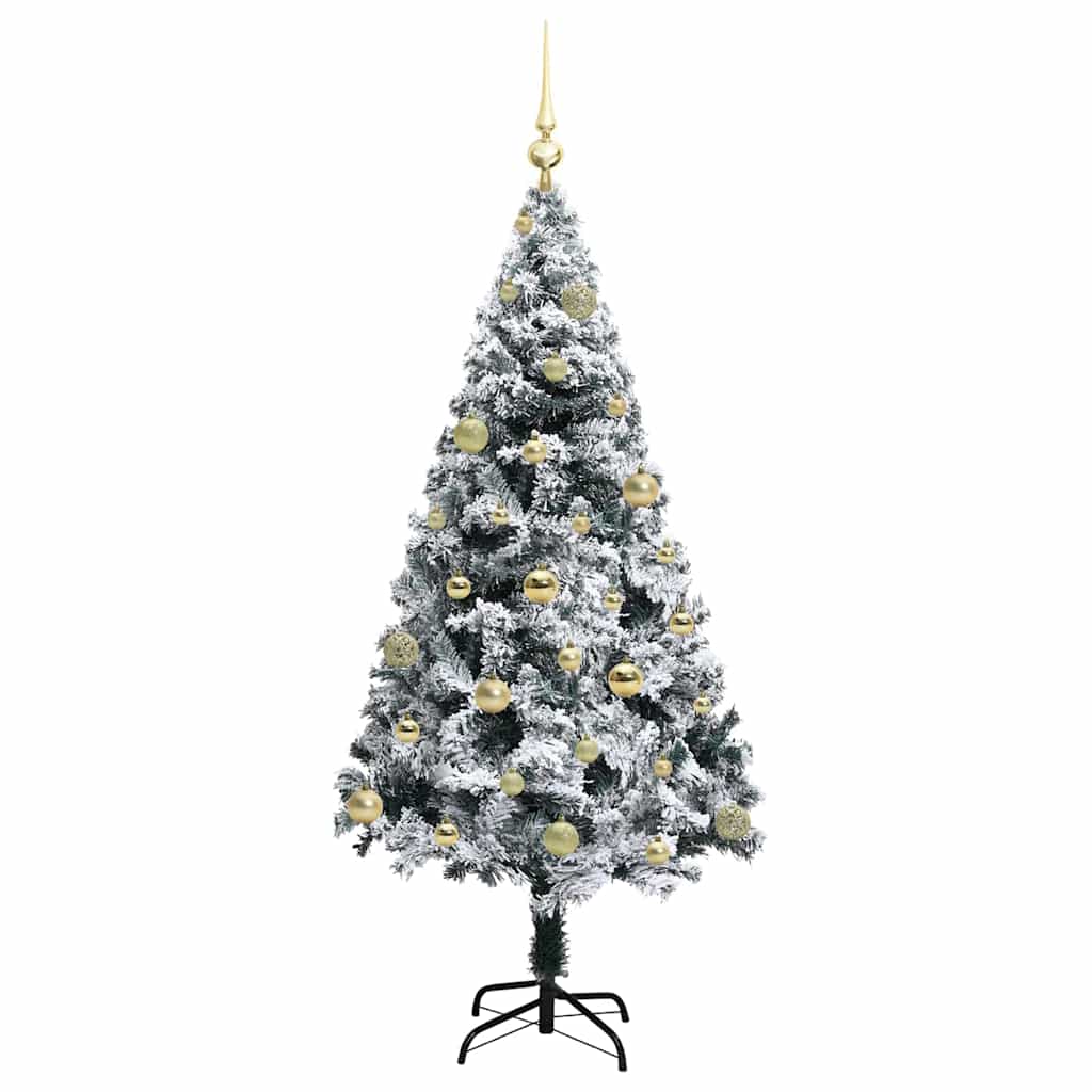 Kunstigt juletræ med stativ Hvid 150 cm PVC og Stål og Plastik