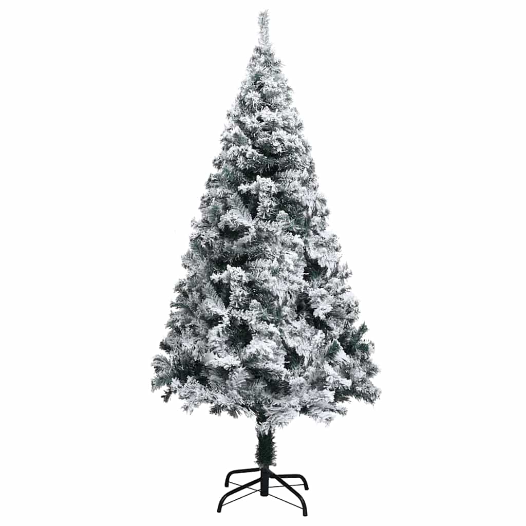 Kunstigt juletræ med stativ Hvid 150 cm PVC og Stål og Plastik