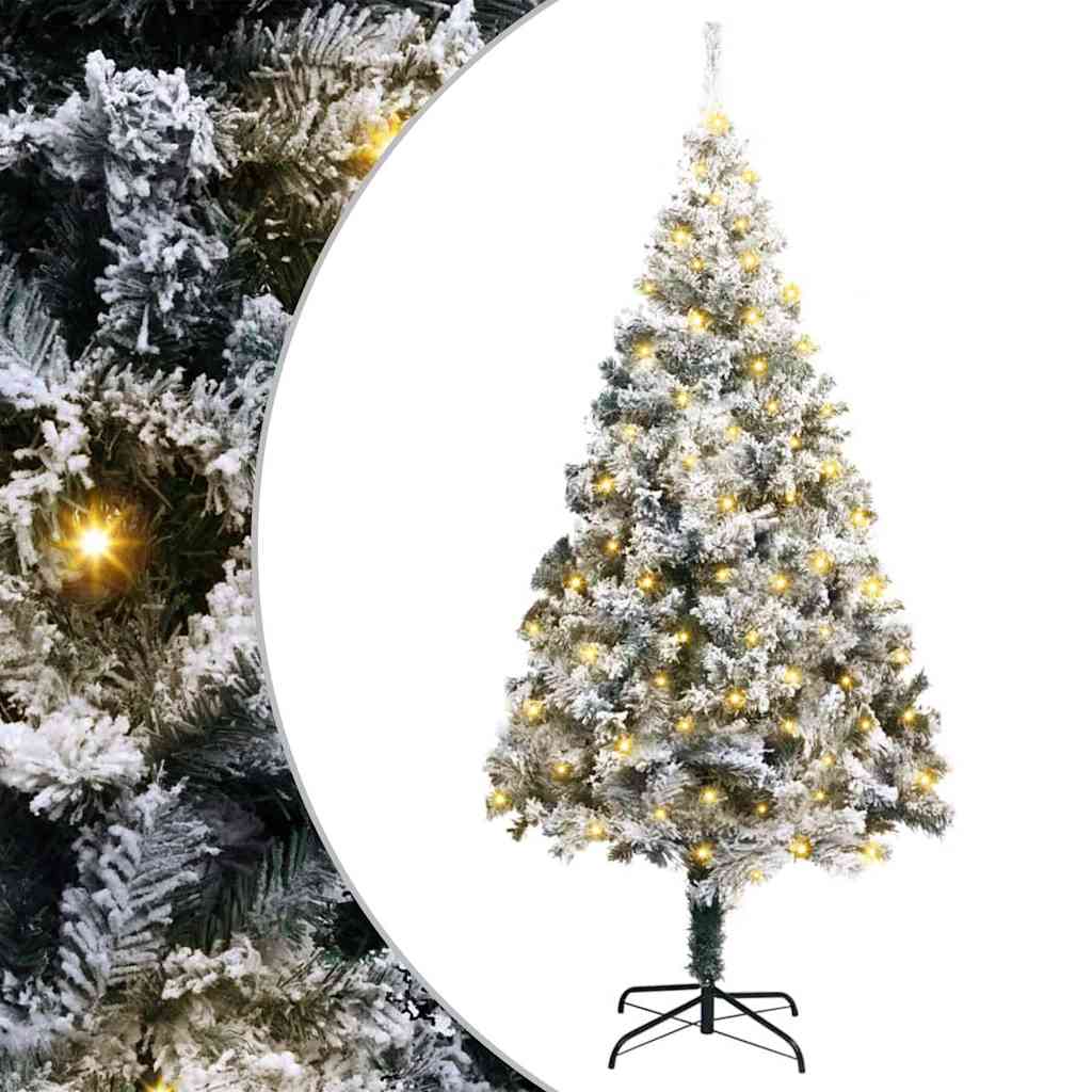 Kunstigt juletræ Hvid 180 cm PVC og Stål og Plastik