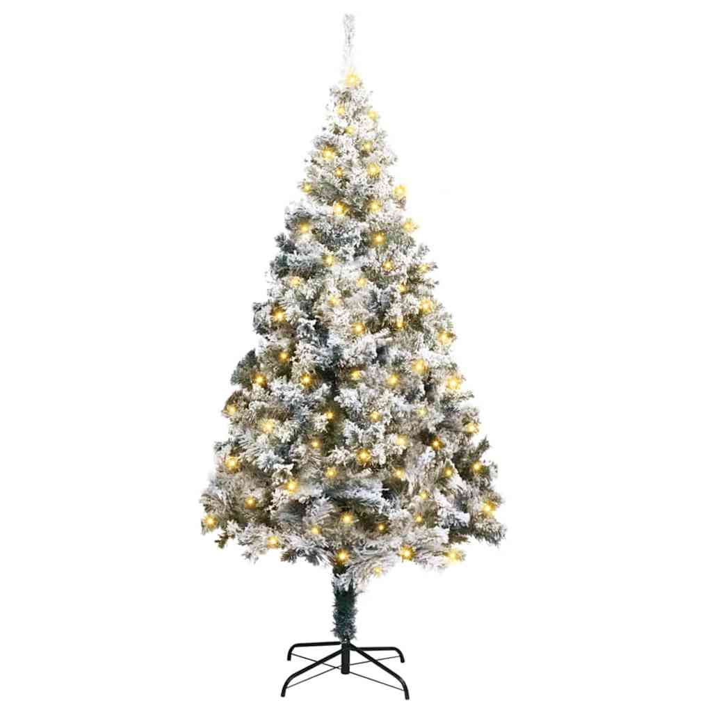Kunstigt juletræ Hvid 180 cm PVC og Stål og Plastik