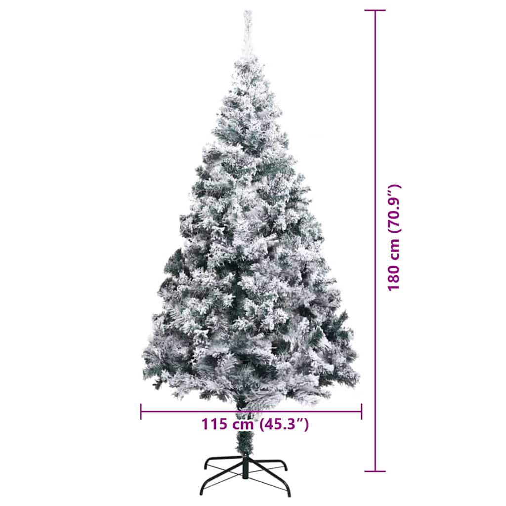 Kunstigt juletræ Hvid 180 cm PVC og Stål og Plastik