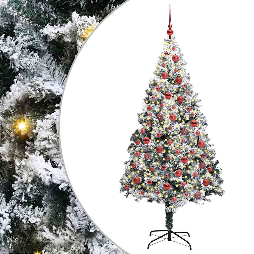 Kunstigt juletræ Hvid 180 cm PVC og Stål og Plastik