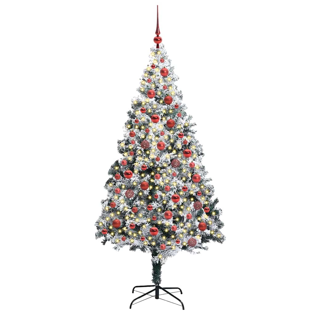 Kunstigt juletræ Hvid 180 cm PVC og Stål og Plastik