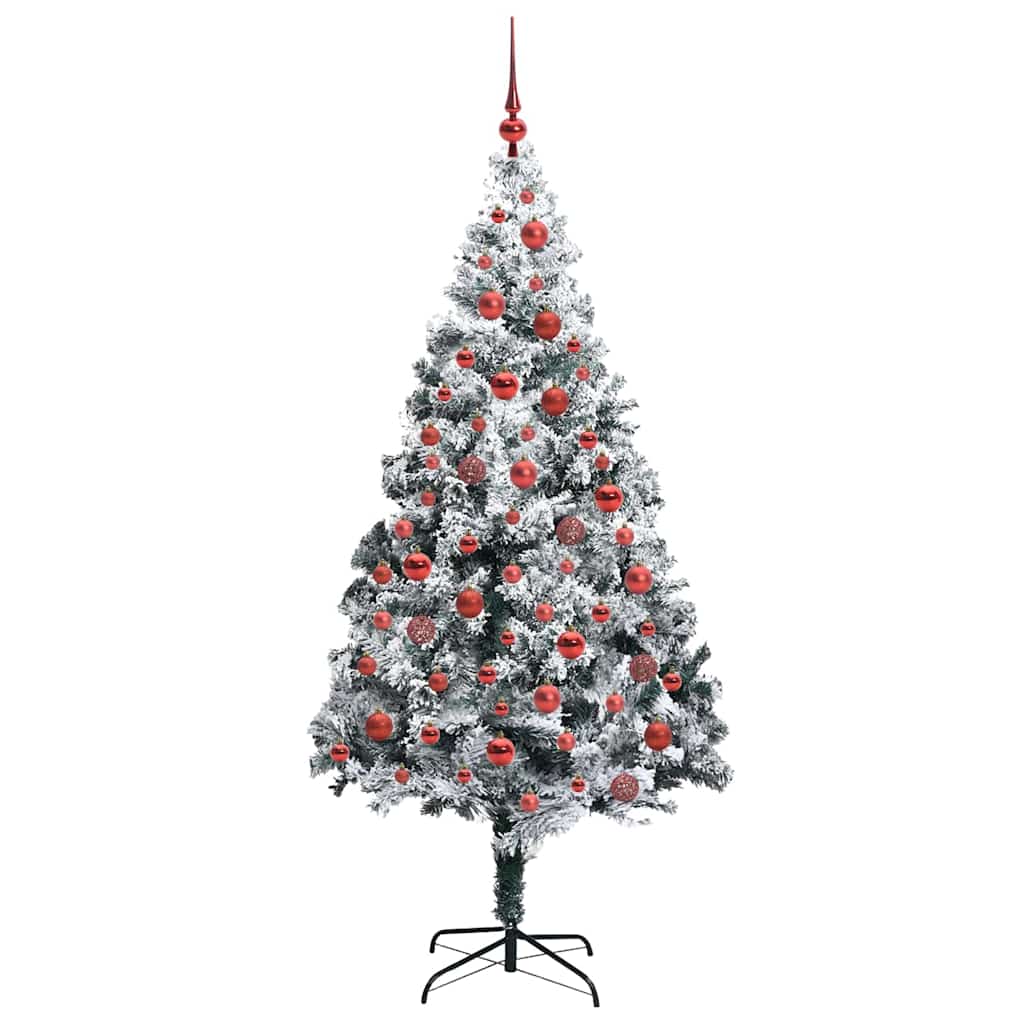 Kunstigt juletræ Hvid 180 cm PVC og Stål og Plastik