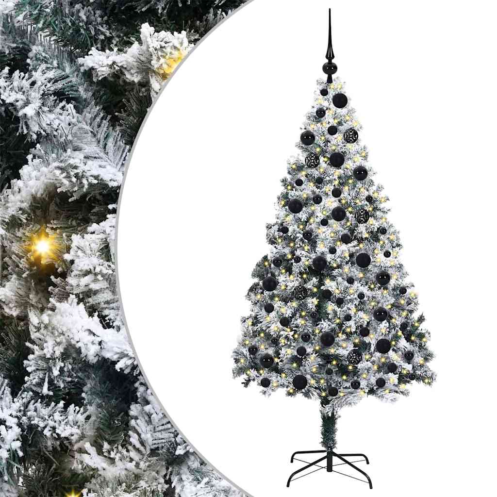 Kunstigt juletræ Hvid 180 cm PVC og Stål og Plastik
