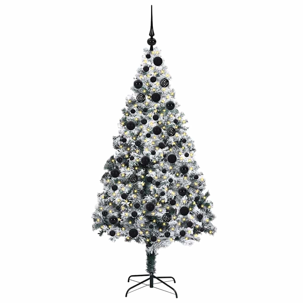 Kunstigt juletræ Hvid 180 cm PVC og Stål og Plastik