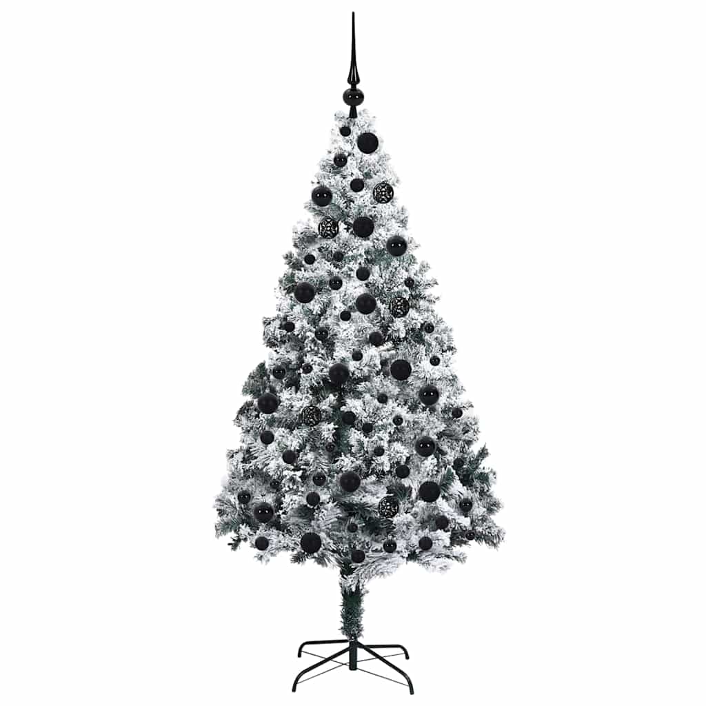 Kunstigt juletræ Hvid 180 cm PVC og Stål og Plastik