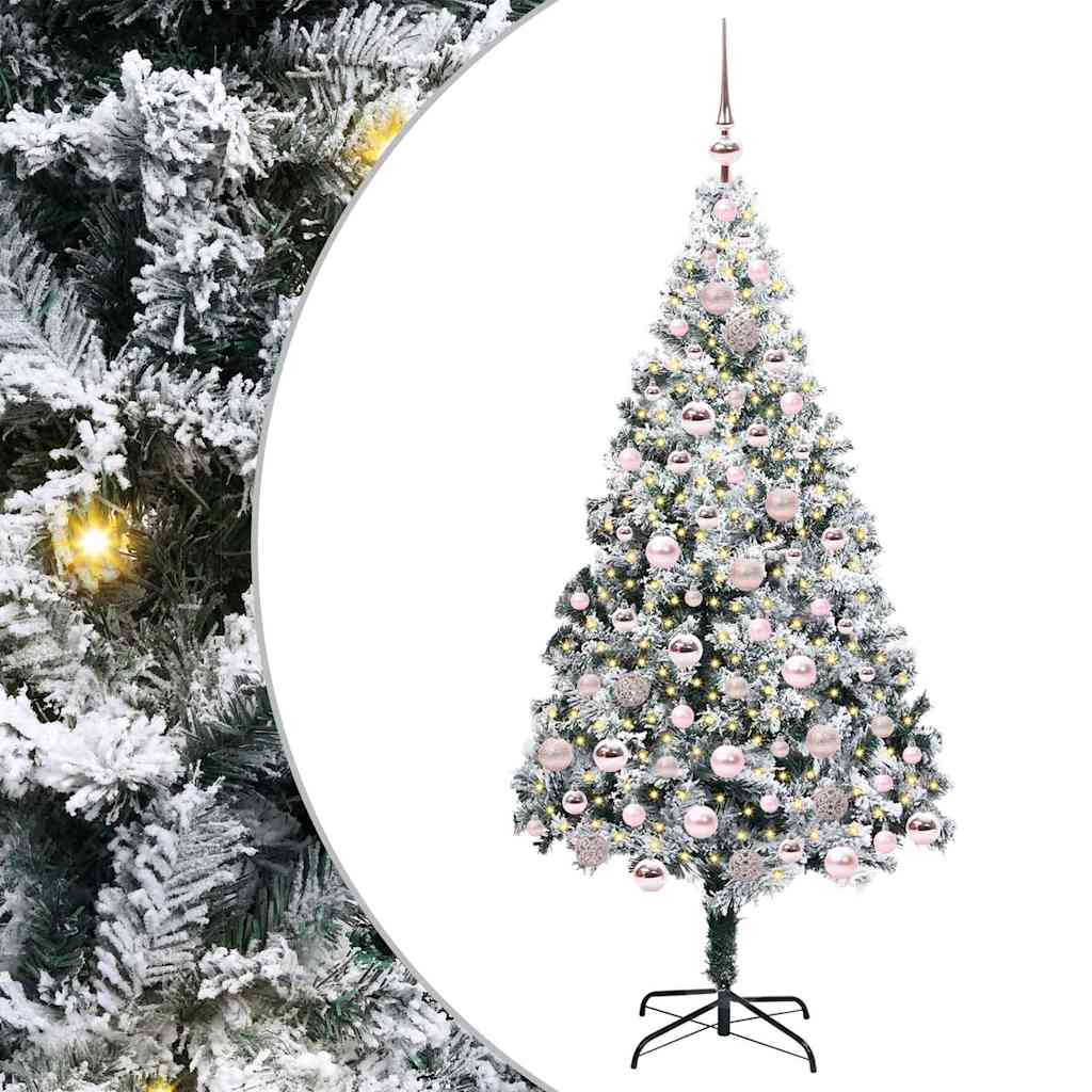 Kunstigt juletræ Hvid 180 cm PVC og Stål og Plastik