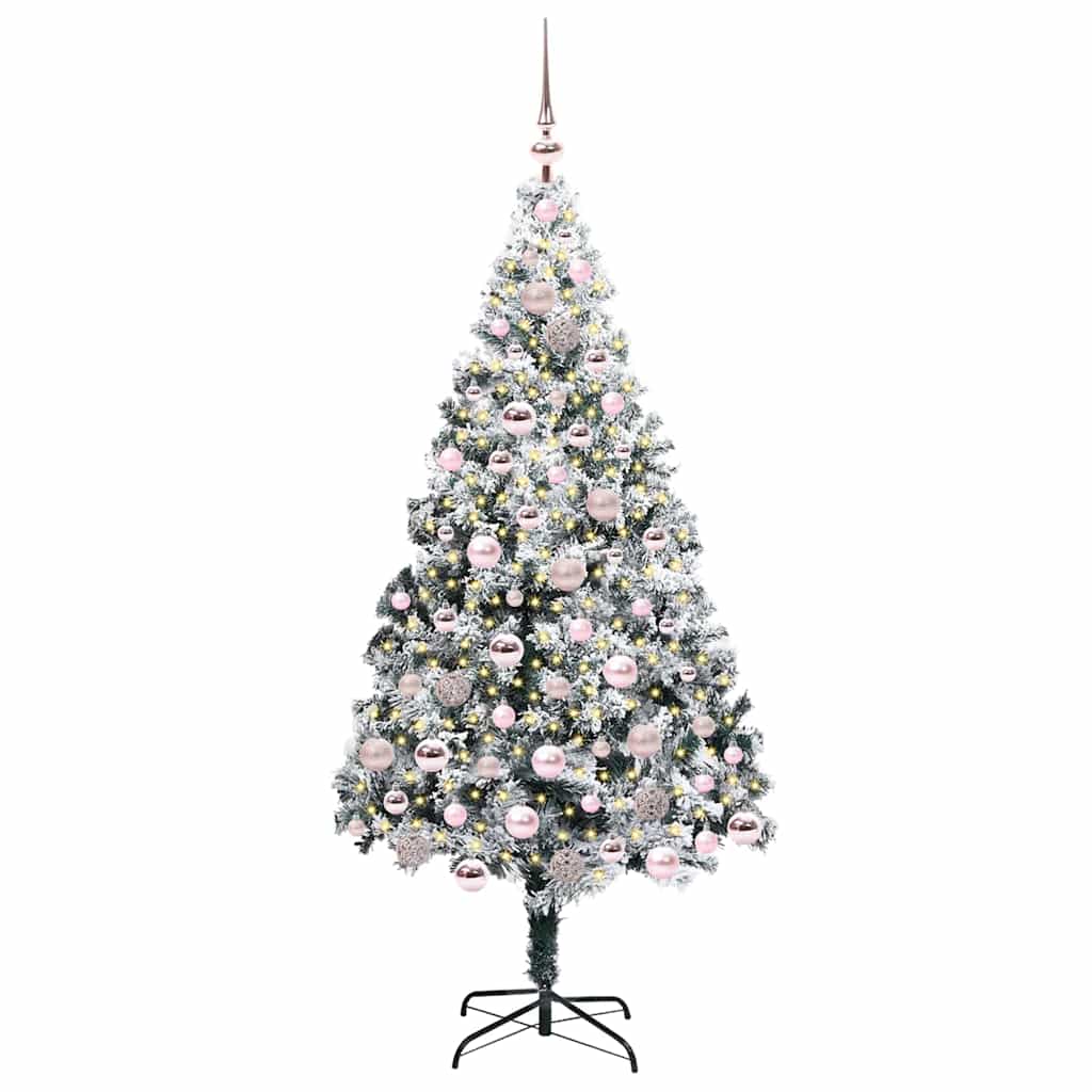Kunstigt juletræ Hvid 180 cm PVC og Stål og Plastik