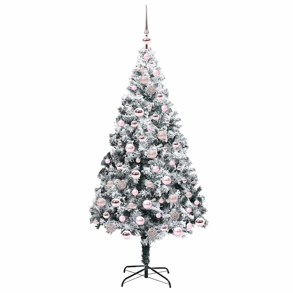 Kunstigt juletræ Hvid 180 cm PVC og Stål og Plastik