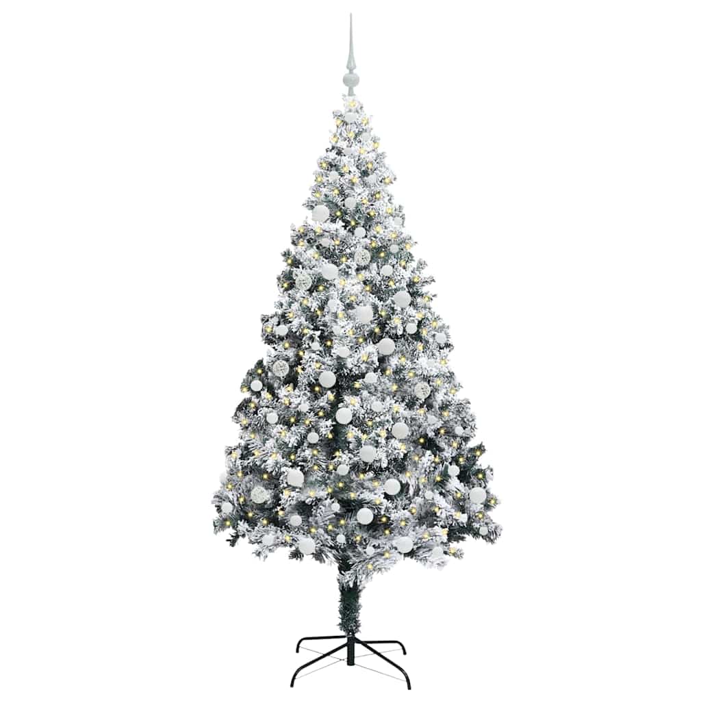 Kunstigt juletræ Hvid 180 cm PVC og Stål og Plastik