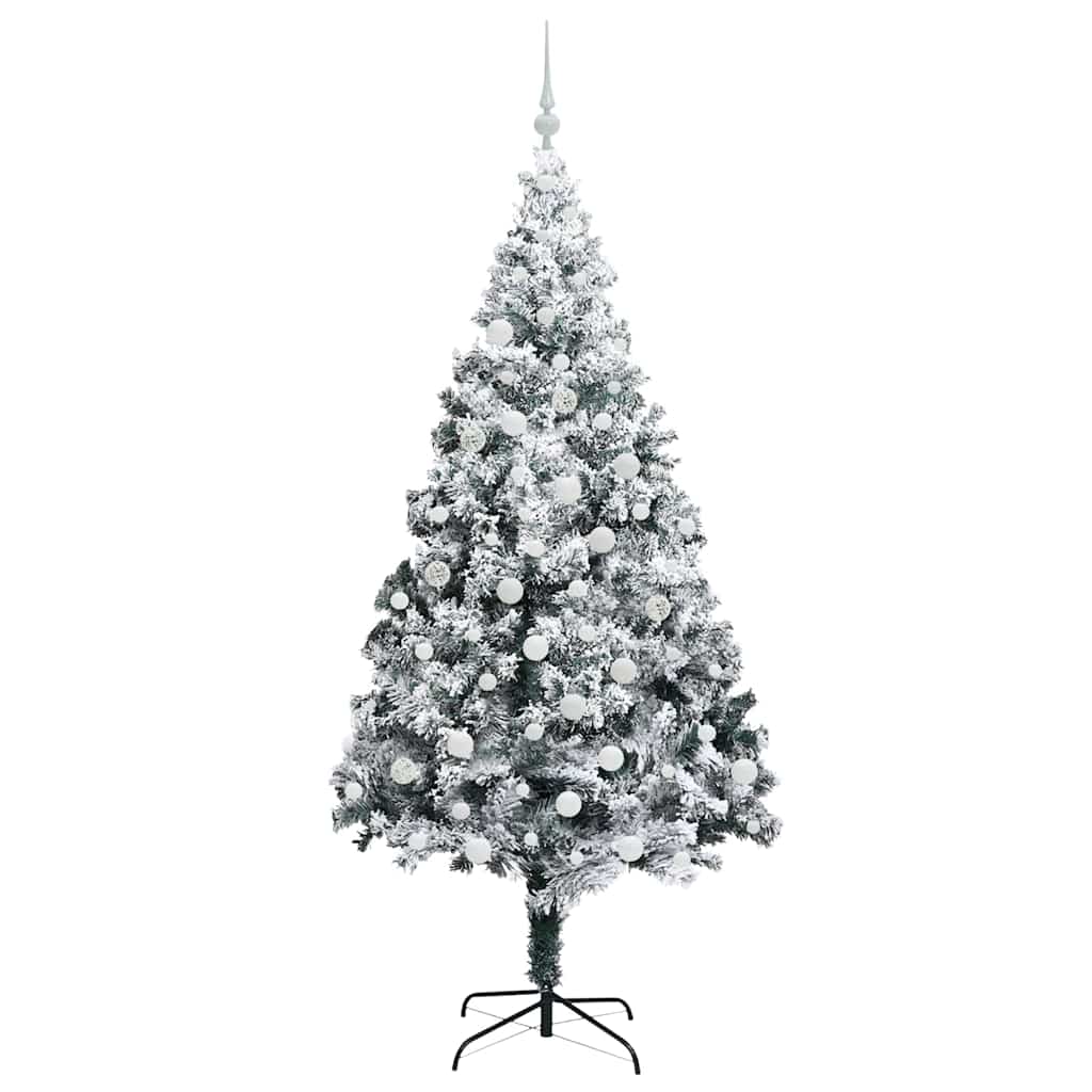 Kunstigt juletræ Hvid 180 cm PVC og Stål og Plastik
